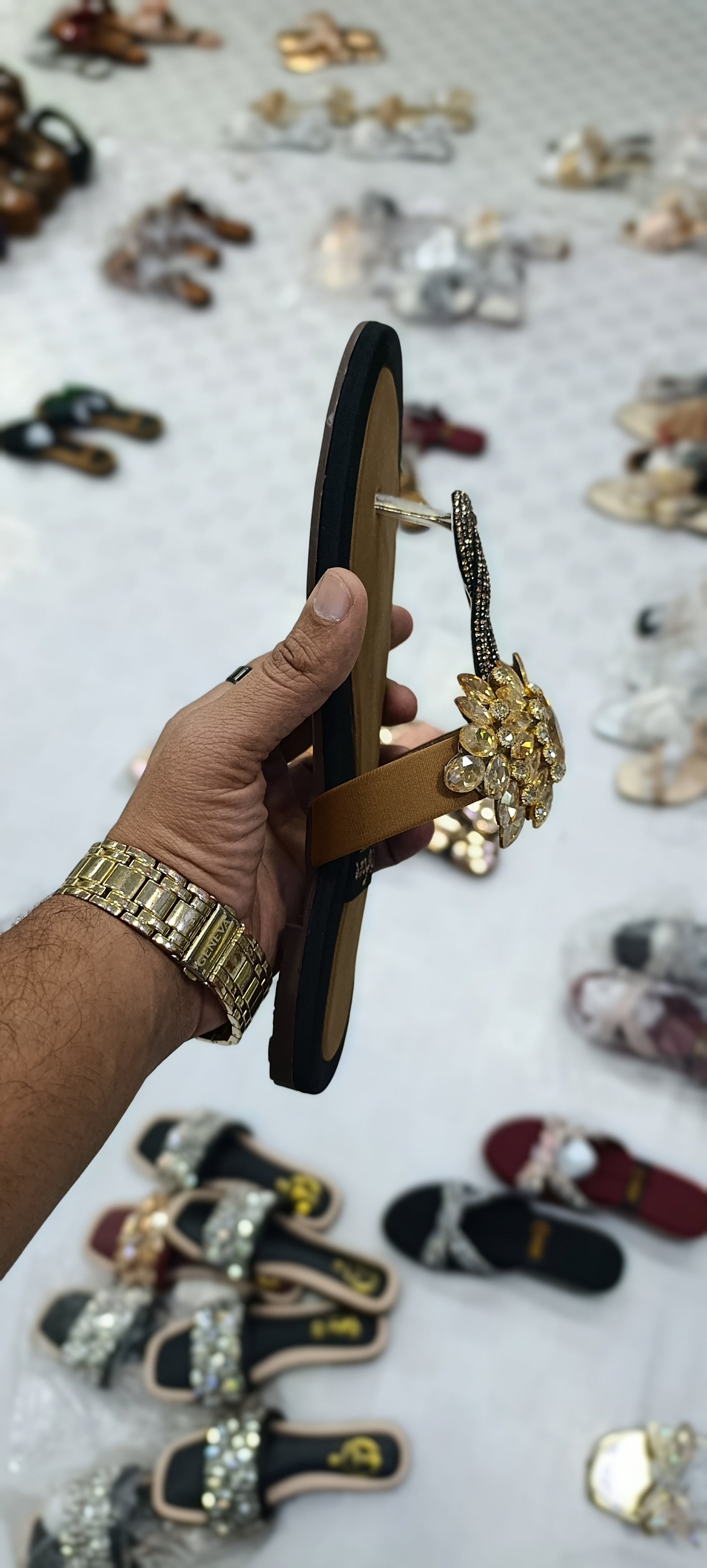 Crystal Embellished Festive Slides for Women | Party & Wedding Sandals | ZYRO – Rs. 1,999