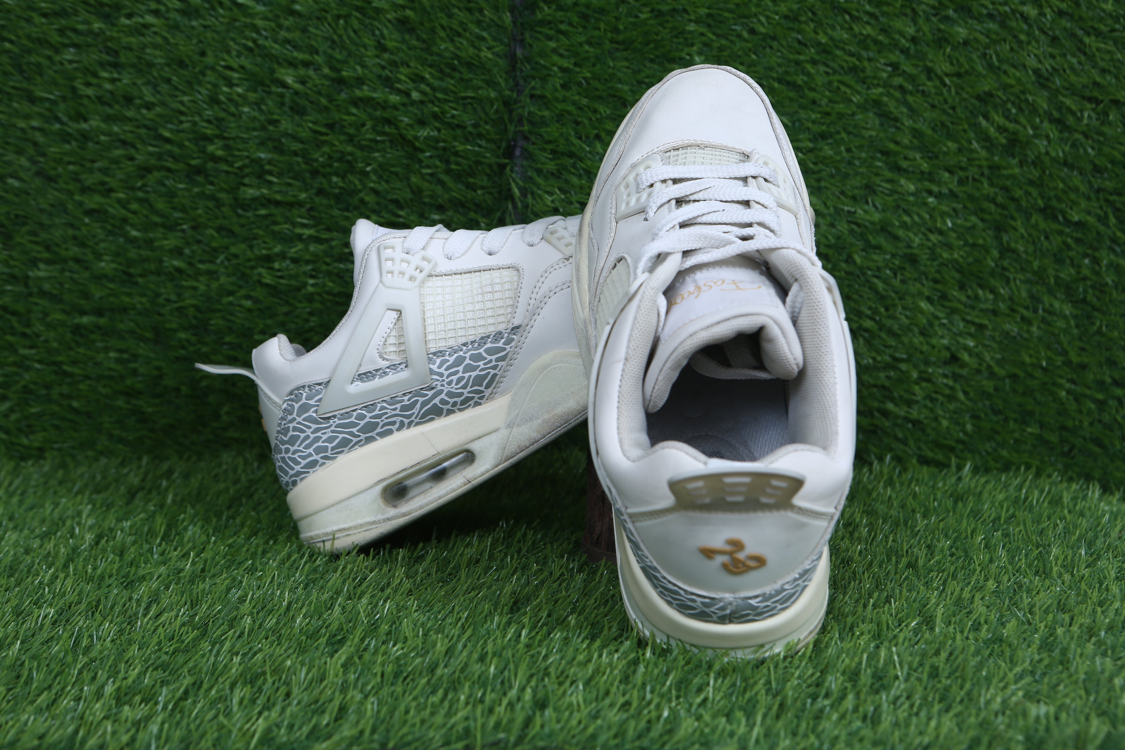 The Icon: White & Gold "Elephant" Fashion Sneaker