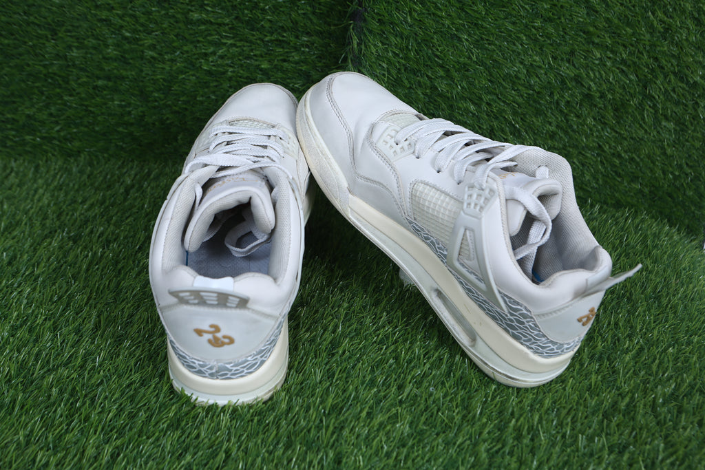 The Icon: White & Gold "Elephant" Fashion Sneaker