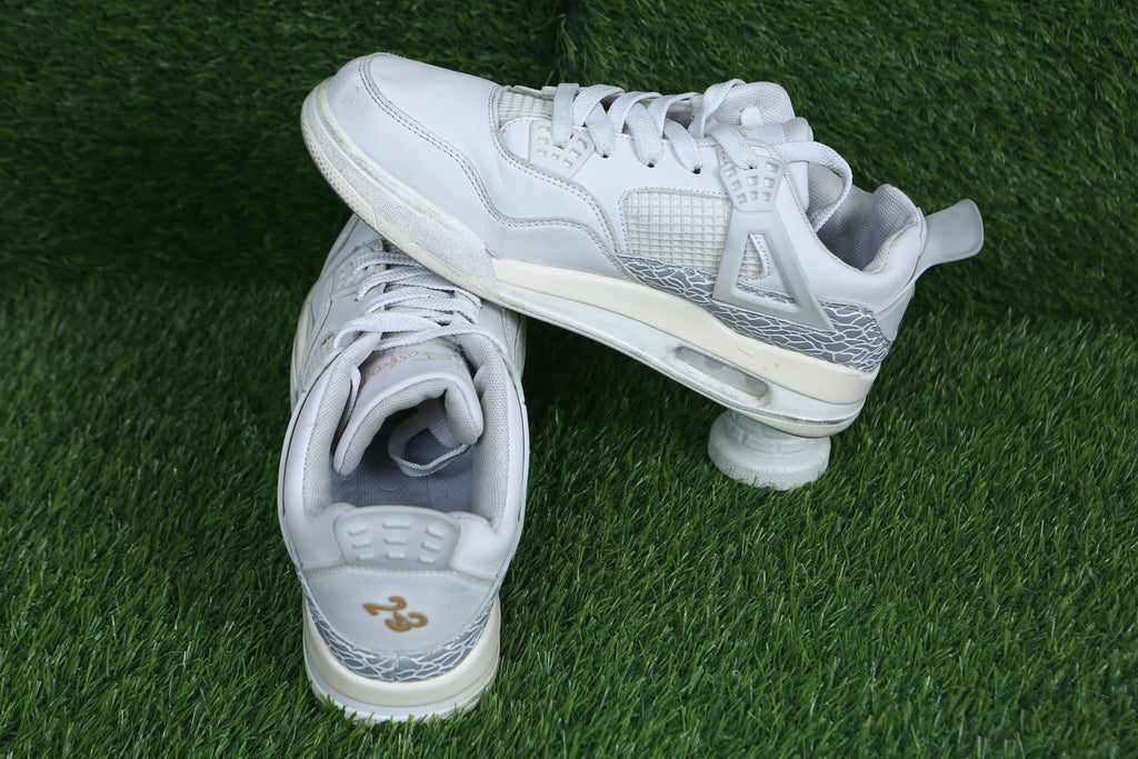 The Icon: White & Gold "Elephant" Fashion Sneaker