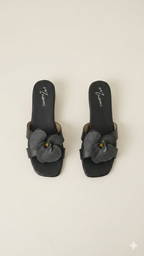 3D Orchid Flower Slide Sandals for Women – Floral Square Toe Flat Sandals | Summer 2026