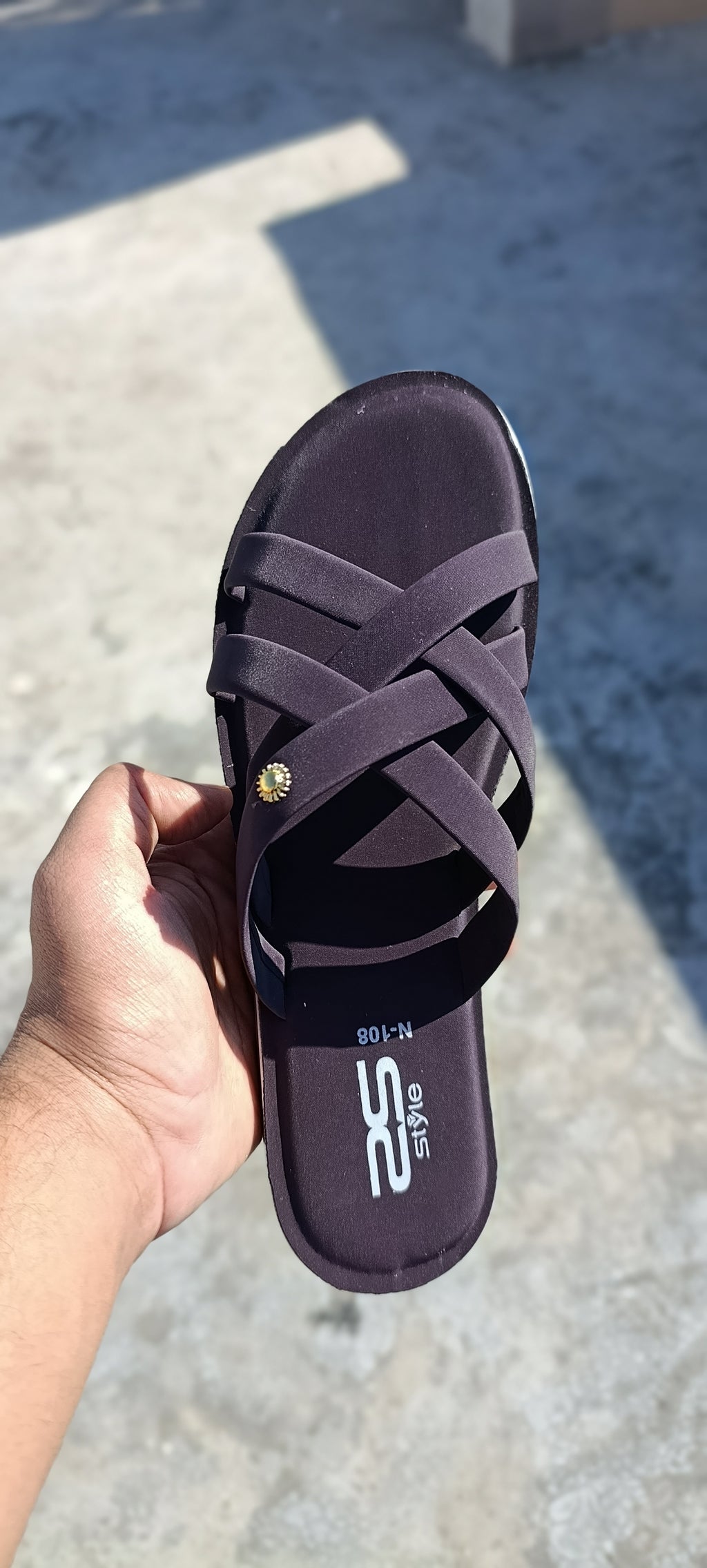 Stylo Ladies Elegant Black Cross-Strap Slides – Soft Foam Daily Wear Chappals