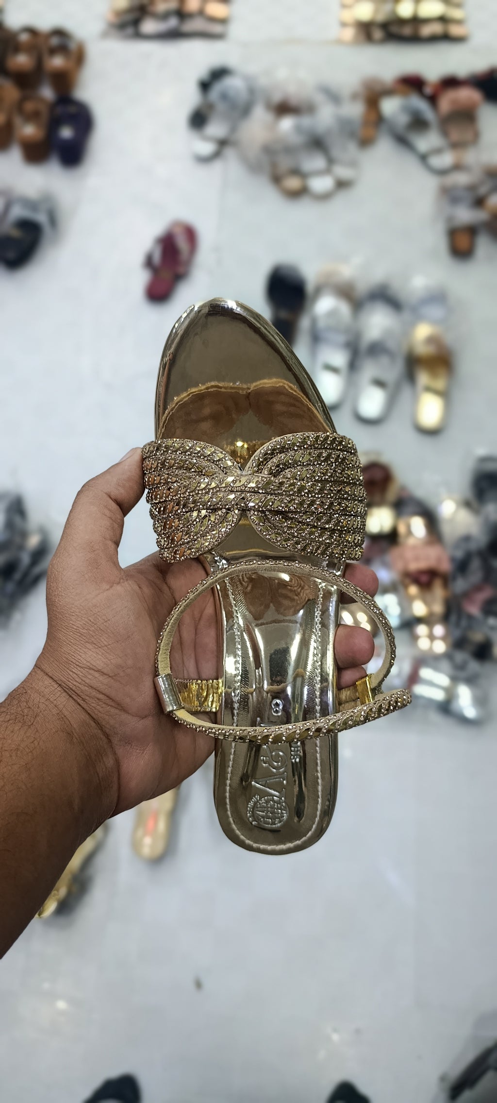 Royal Gold Crystal-Embellished Festive Heels – Elegant Bridal & Party Wear