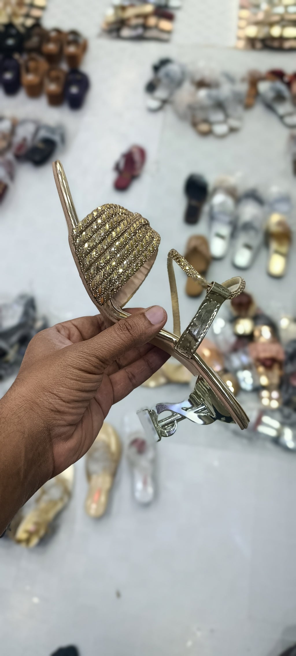 Royal Gold Crystal-Embellished Festive Heels – Elegant Bridal & Party Wear