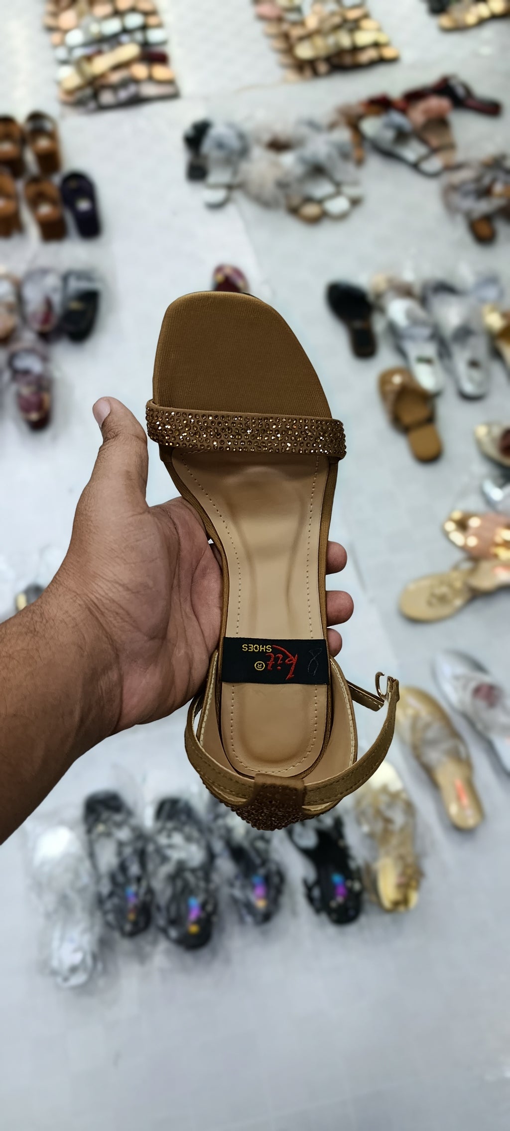 Luxury Gold Embellished Sculpted Heel Sandals – Shimmering Party Wear