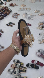 Crystal Embellished Festive Slides for Women | Party & Wedding Sandals | ZYRO – Rs. 1,999