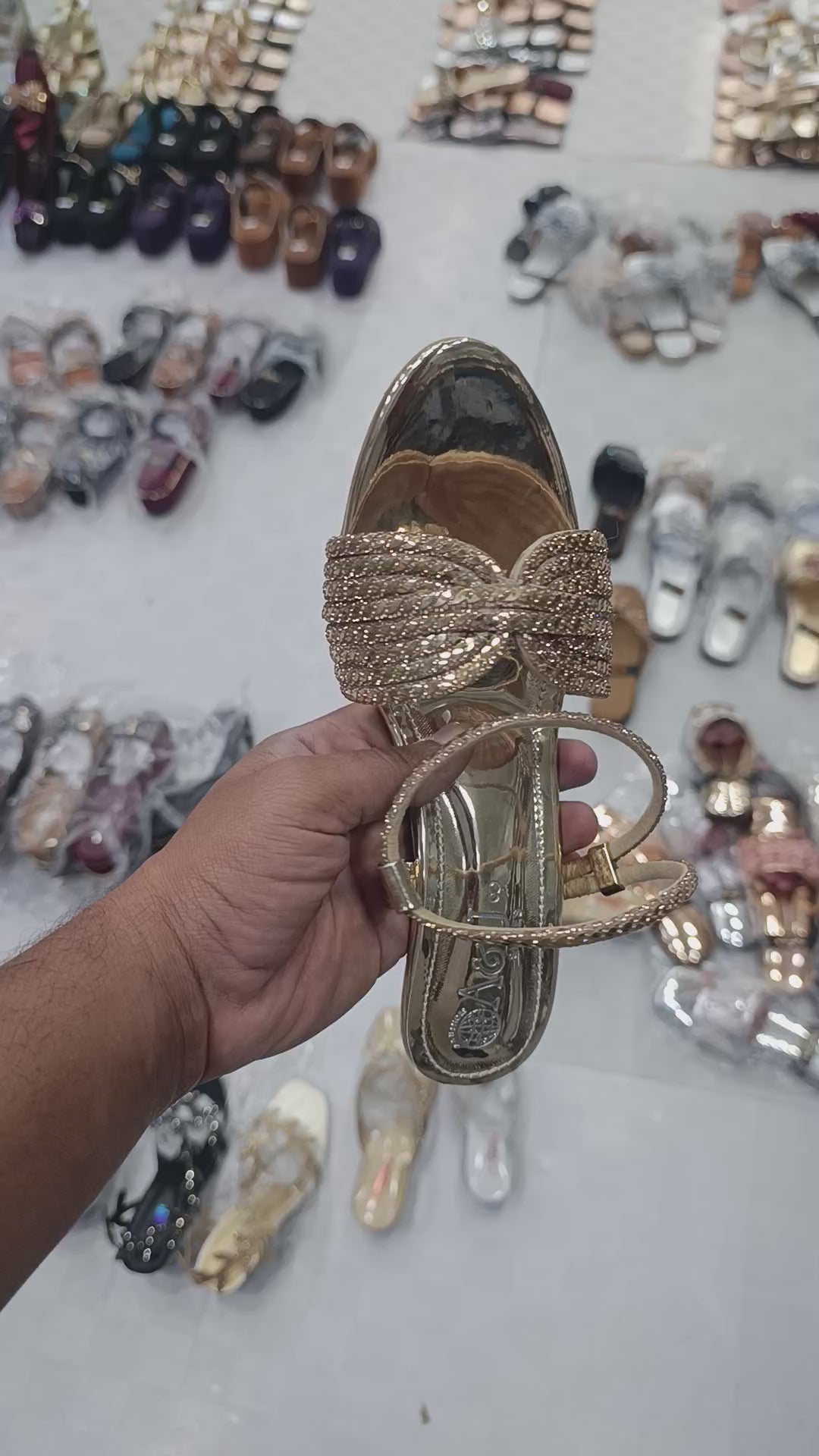 Royal Gold Crystal-Embellished Festive Heels – Elegant Bridal & Party Wear
